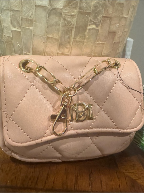 Badgley Mischka Handbags - Badgley Mischka Quilted Blush Pink Mini Chain Shoulder Bag
